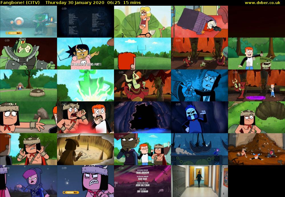 Fangbone! (CITV) Thursday 30 January 2020 06:25 - 06:40