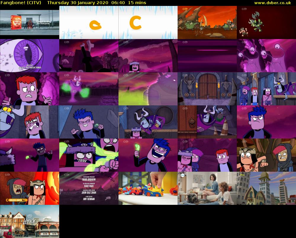 Fangbone! (CITV) Thursday 30 January 2020 06:40 - 06:55