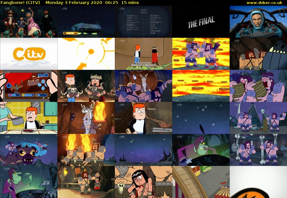 Fangbone! (CITV) Monday 3 February 2020 06:25 - 06:40