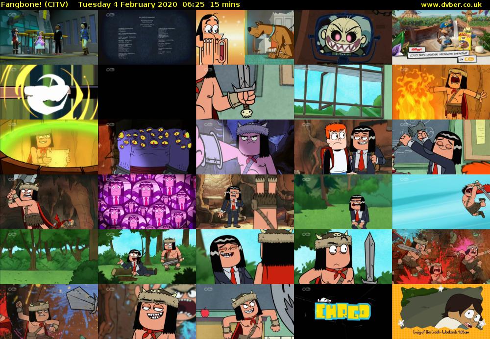 Fangbone! (CITV) Tuesday 4 February 2020 06:25 - 06:40