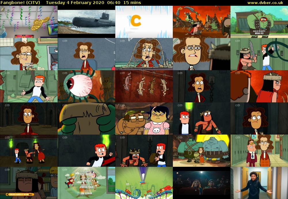 Fangbone! (CITV) Tuesday 4 February 2020 06:40 - 06:55