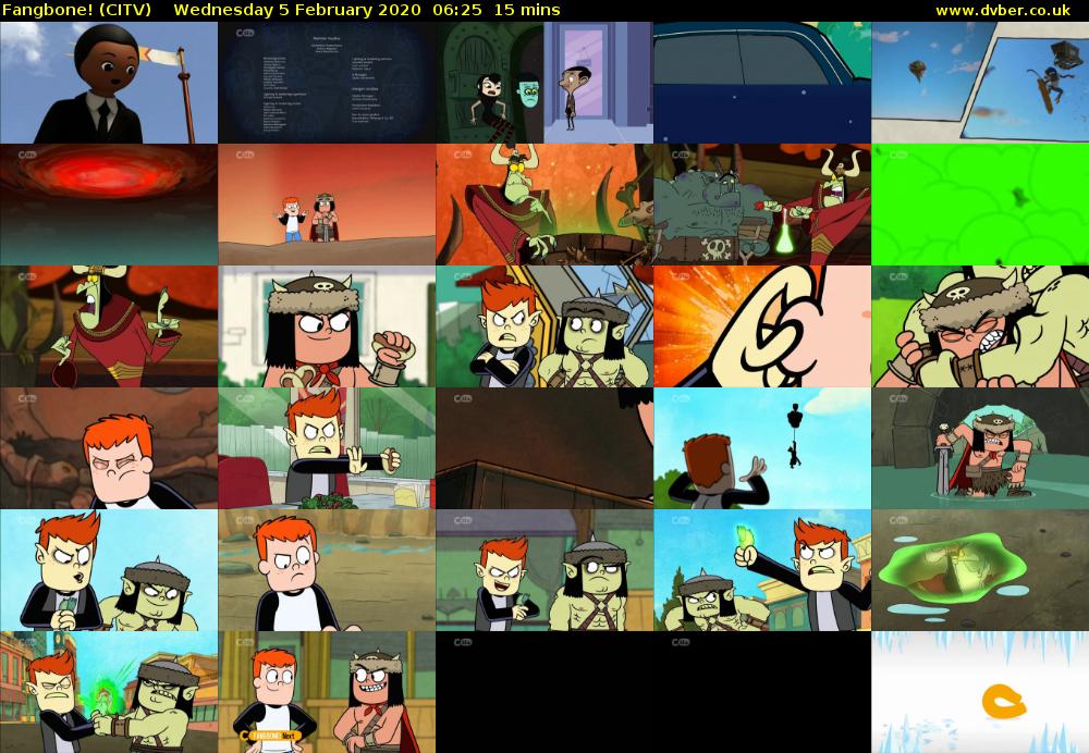 Fangbone! (CITV) Wednesday 5 February 2020 06:25 - 06:40