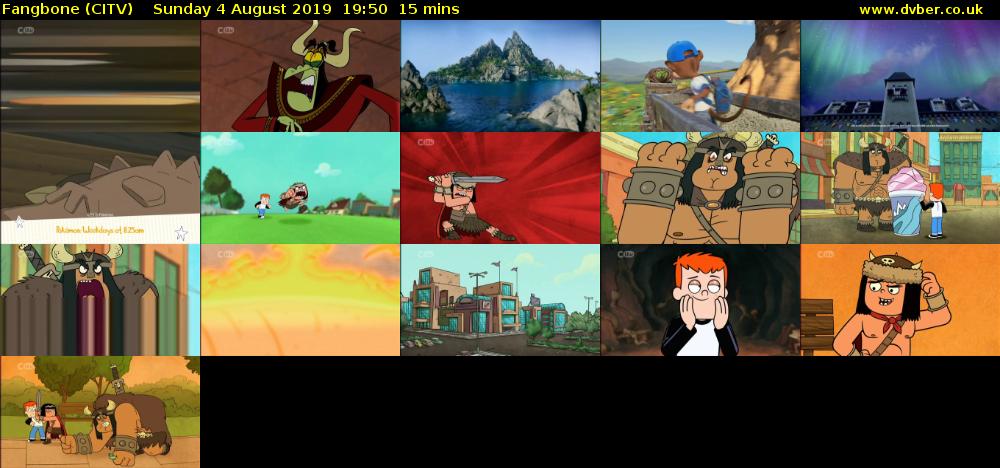 Fangbone (CITV) Sunday 4 August 2019 19:50 - 20:05