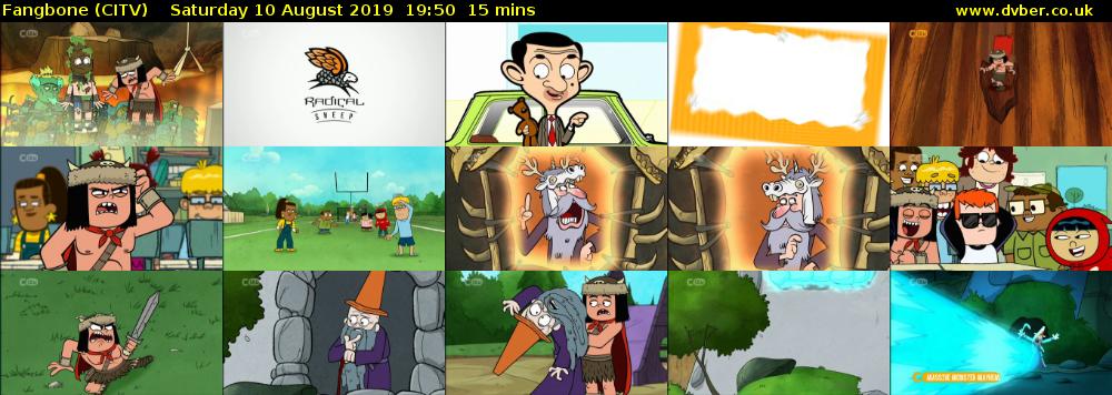 Fangbone (CITV) Saturday 10 August 2019 19:50 - 20:05