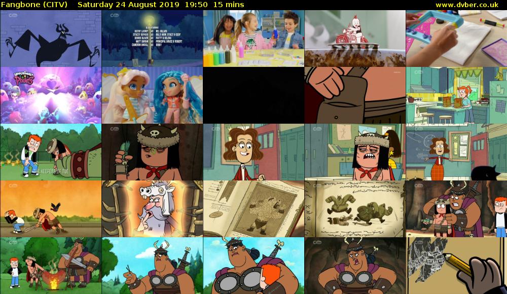 Fangbone (CITV) Saturday 24 August 2019 19:50 - 20:05