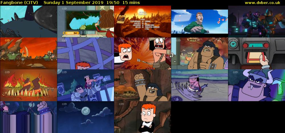 Fangbone (CITV) Sunday 1 September 2019 19:50 - 20:05