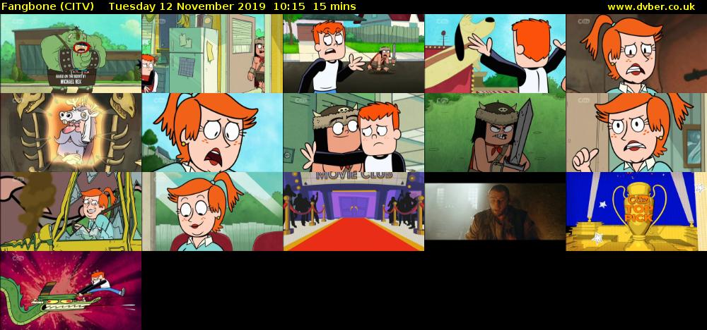 Fangbone (CITV) Tuesday 12 November 2019 10:15 - 10:30