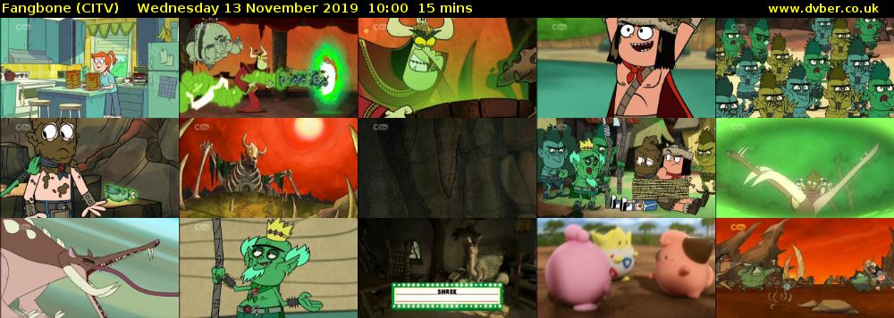Fangbone (CITV) Wednesday 13 November 2019 10:00 - 10:15