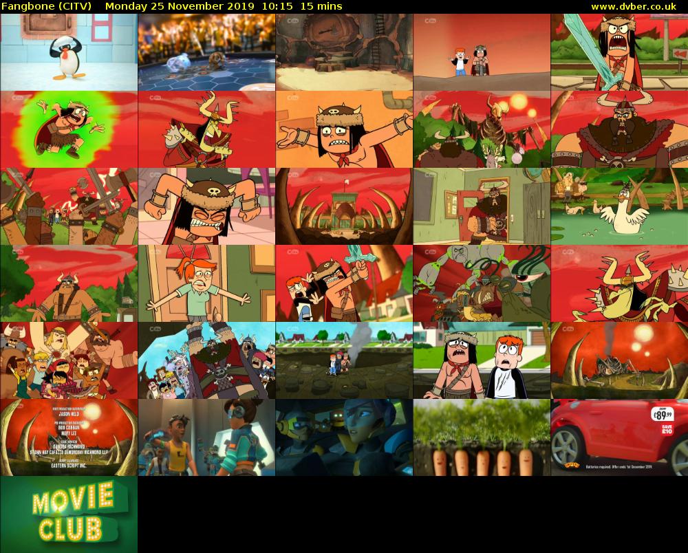 Fangbone (CITV) Monday 25 November 2019 10:15 - 10:30
