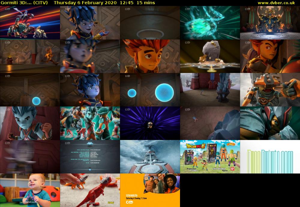 Gormiti 3d:... (CITV) Thursday 6 February 2020 12:45 - 13:00