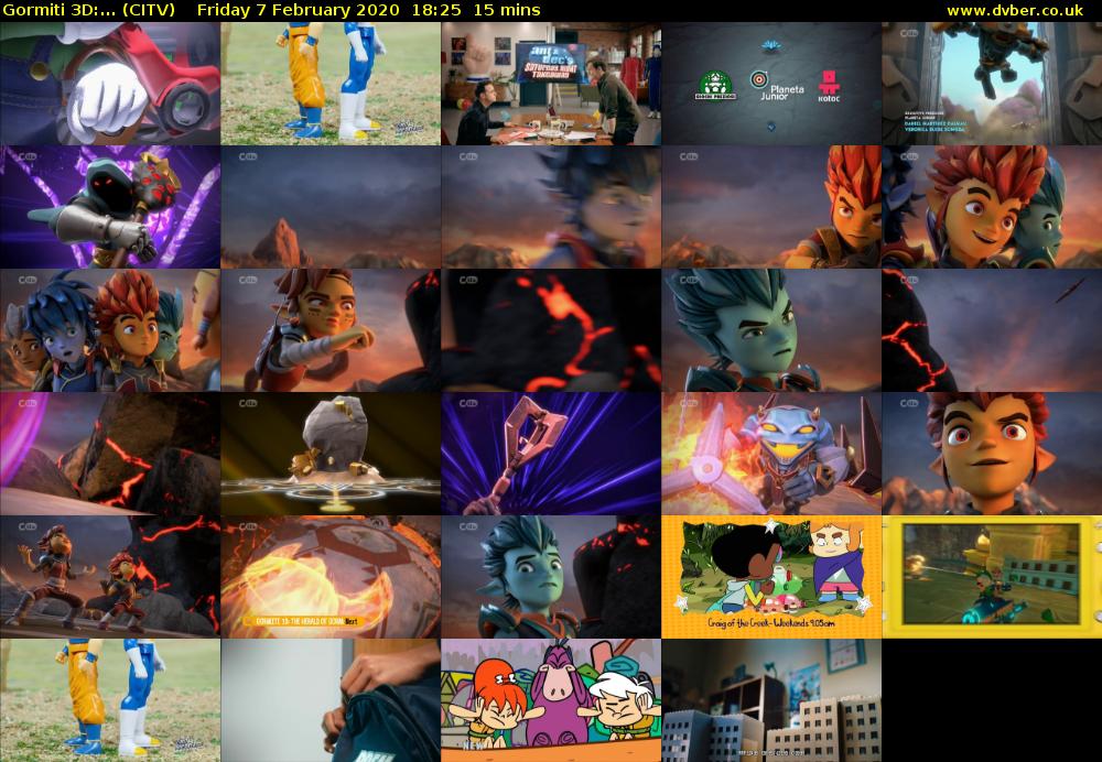 Gormiti 3d:... (CITV) Friday 7 February 2020 18:25 - 18:40