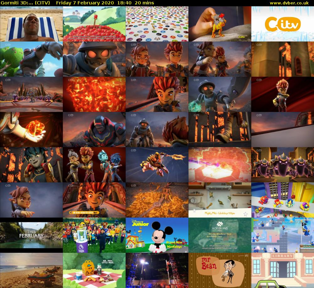 Gormiti 3d:... (CITV) Friday 7 February 2020 18:40 - 19:00