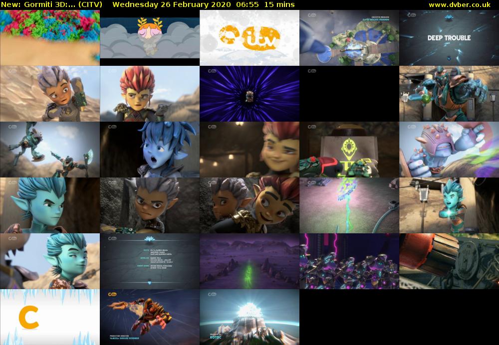 Gormiti 3d:... (CITV) Wednesday 26 February 2020 06:55 - 07:10