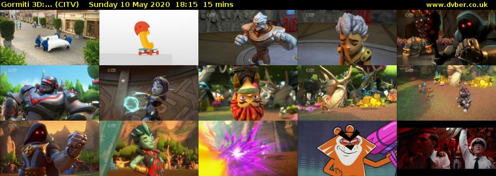 Gormiti 3d:... (CITV) Sunday 10 May 2020 18:15 - 18:30
