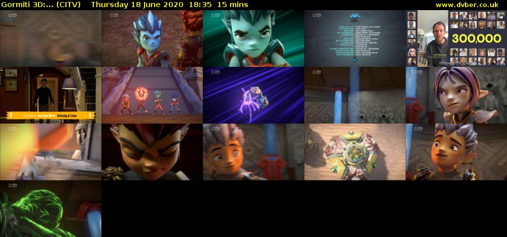 Gormiti 3d:... (CITV) Thursday 18 June 2020 18:35 - 18:50