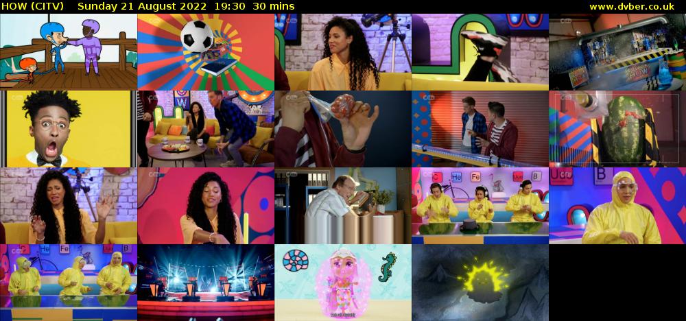 HOW (CITV) Sunday 21 August 2022 19:30 - 20:00