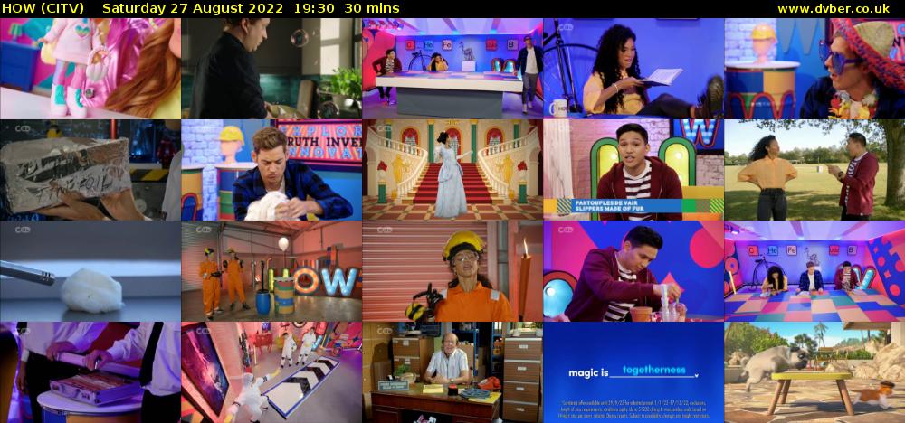 HOW (CITV) Saturday 27 August 2022 19:30 - 20:00