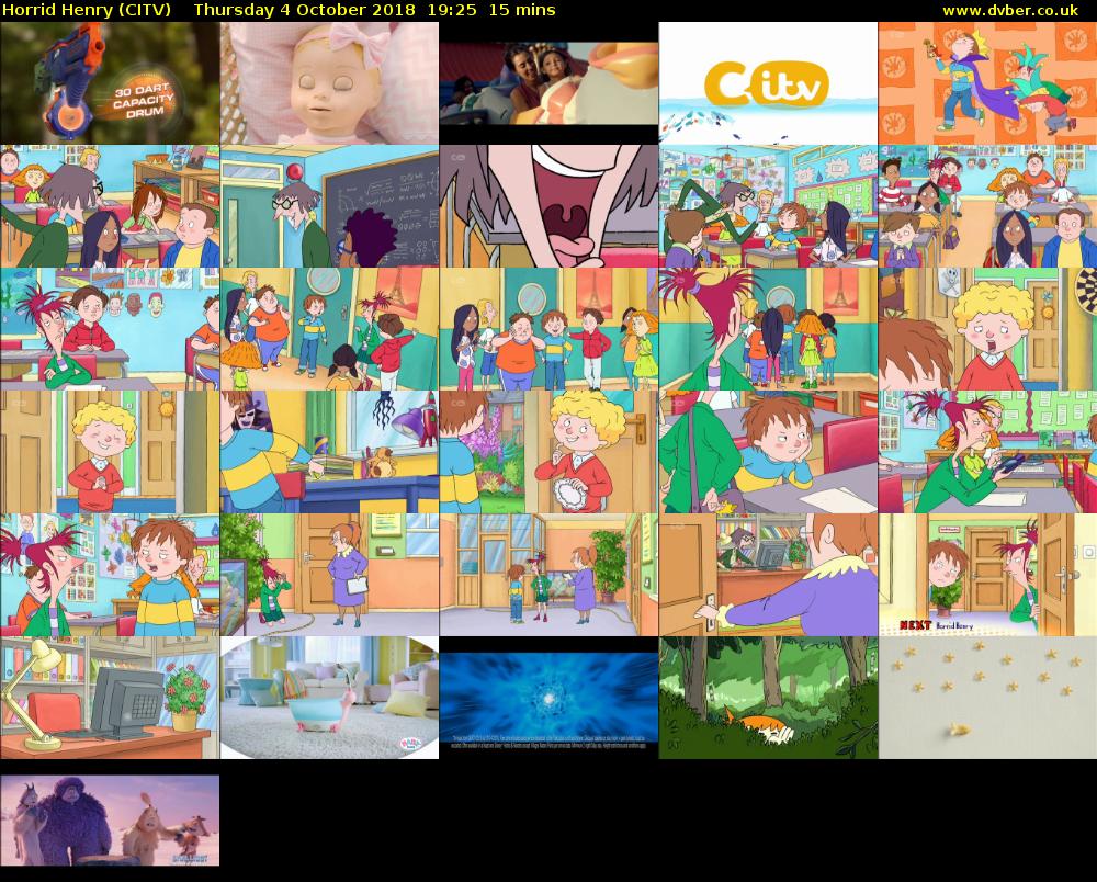 Horrid Henry (CITV) Thursday 4 October 2018 19:25 - 19:40