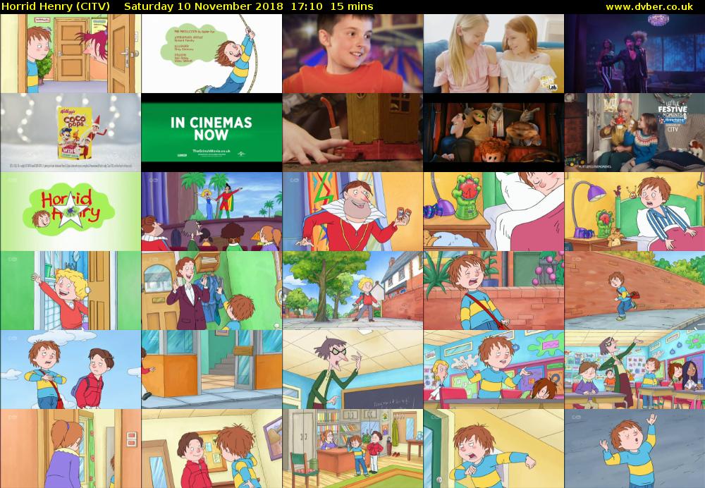 Horrid Henry (CITV) Saturday 10 November 2018 17:10 - 17:25