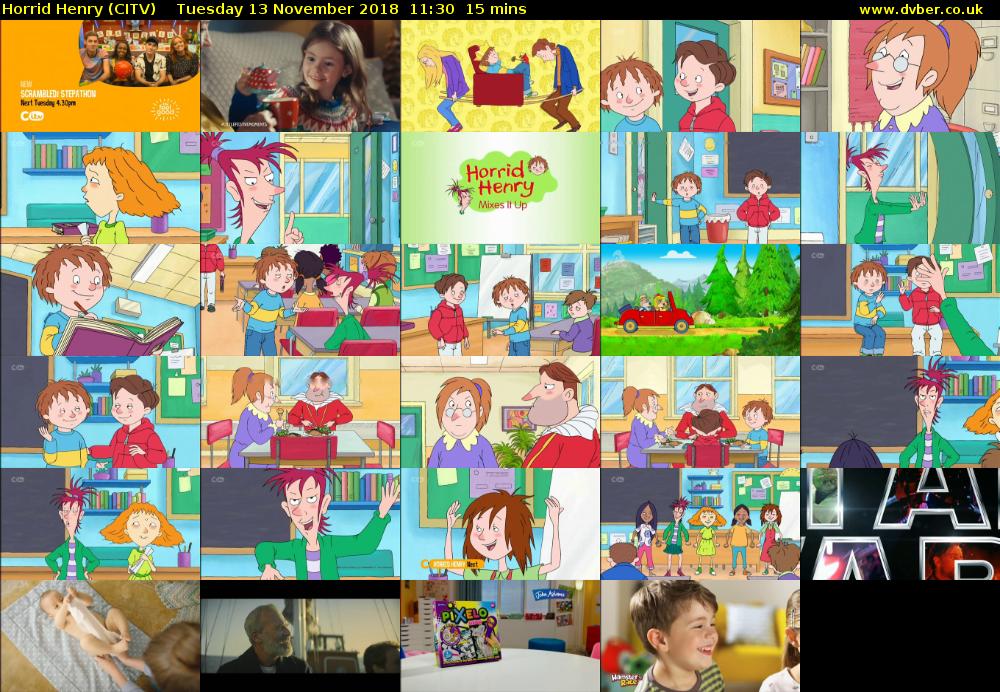 Horrid Henry (CITV) Tuesday 13 November 2018 11:30 - 11:45