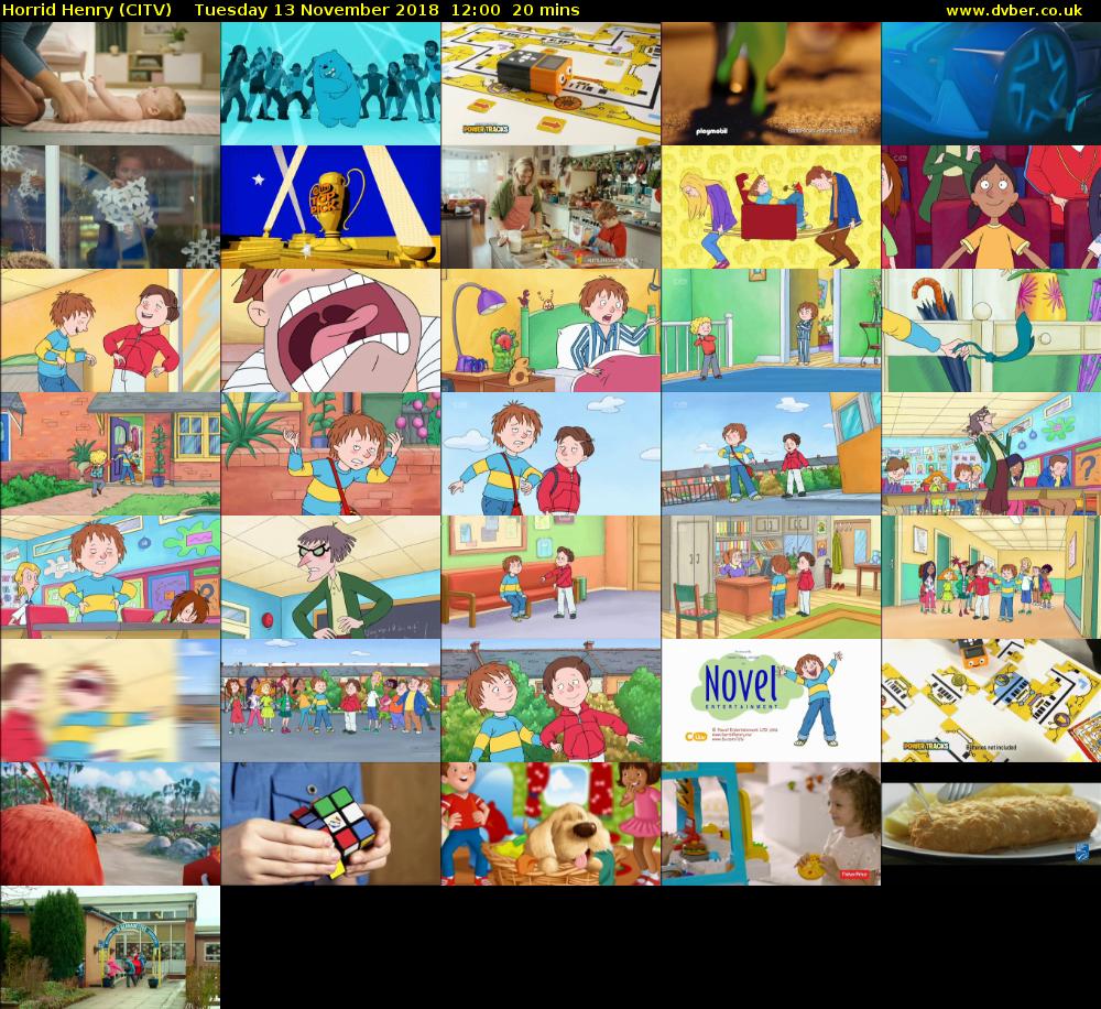 Horrid Henry (CITV) Tuesday 13 November 2018 12:00 - 12:20