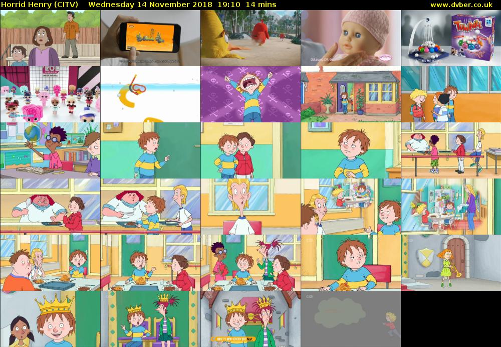 Horrid Henry (CITV) Wednesday 14 November 2018 19:10 - 19:24