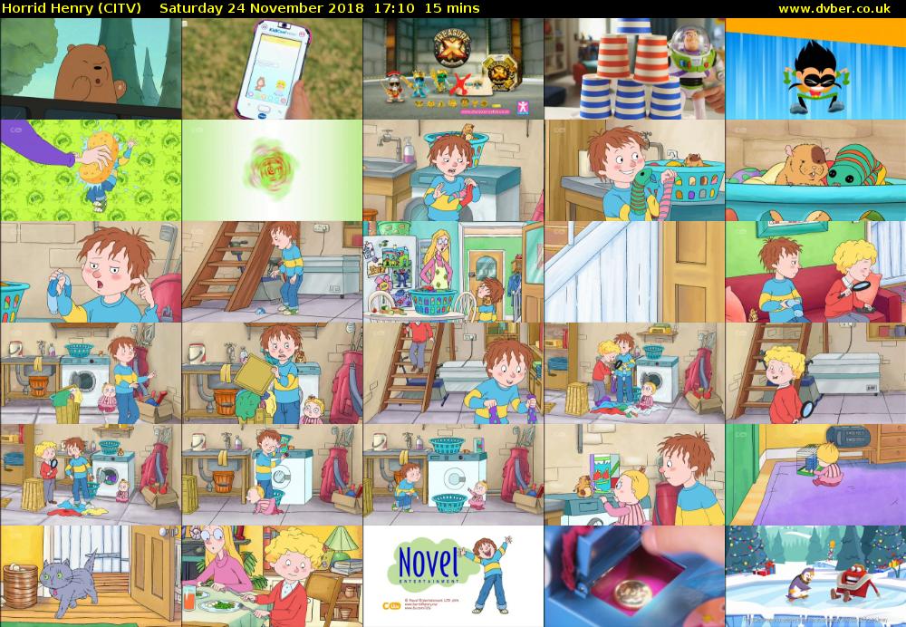 Horrid Henry (CITV) Saturday 24 November 2018 17:10 - 17:25