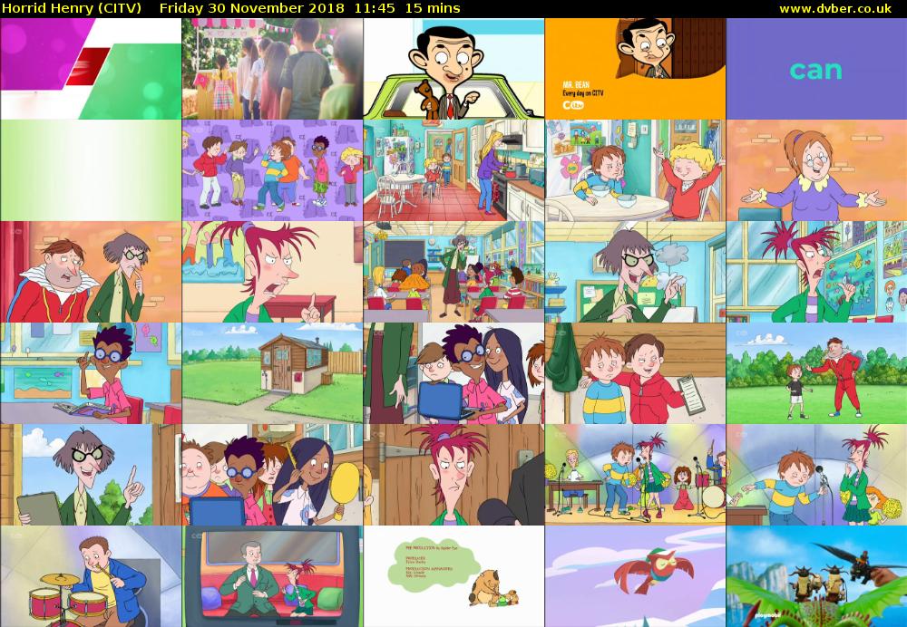 Horrid Henry (CITV) Friday 30 November 2018 11:45 - 12:00