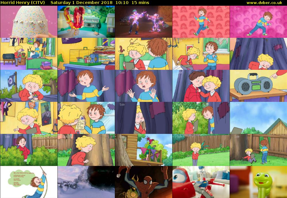 Horrid Henry (CITV) Saturday 1 December 2018 10:10 - 10:25