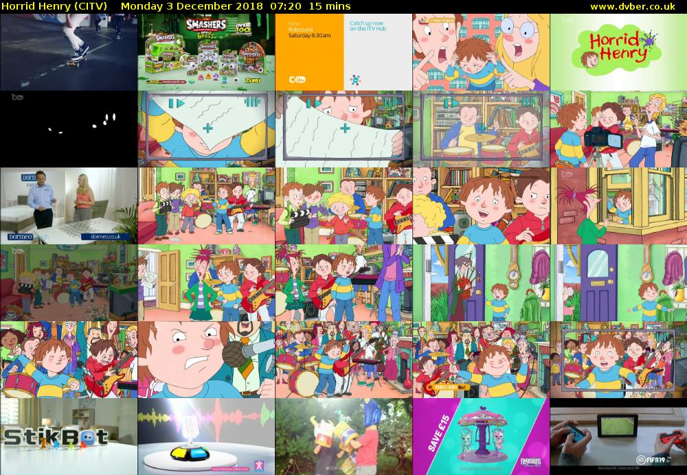 Horrid Henry (CITV) Monday 3 December 2018 07:20 - 07:35