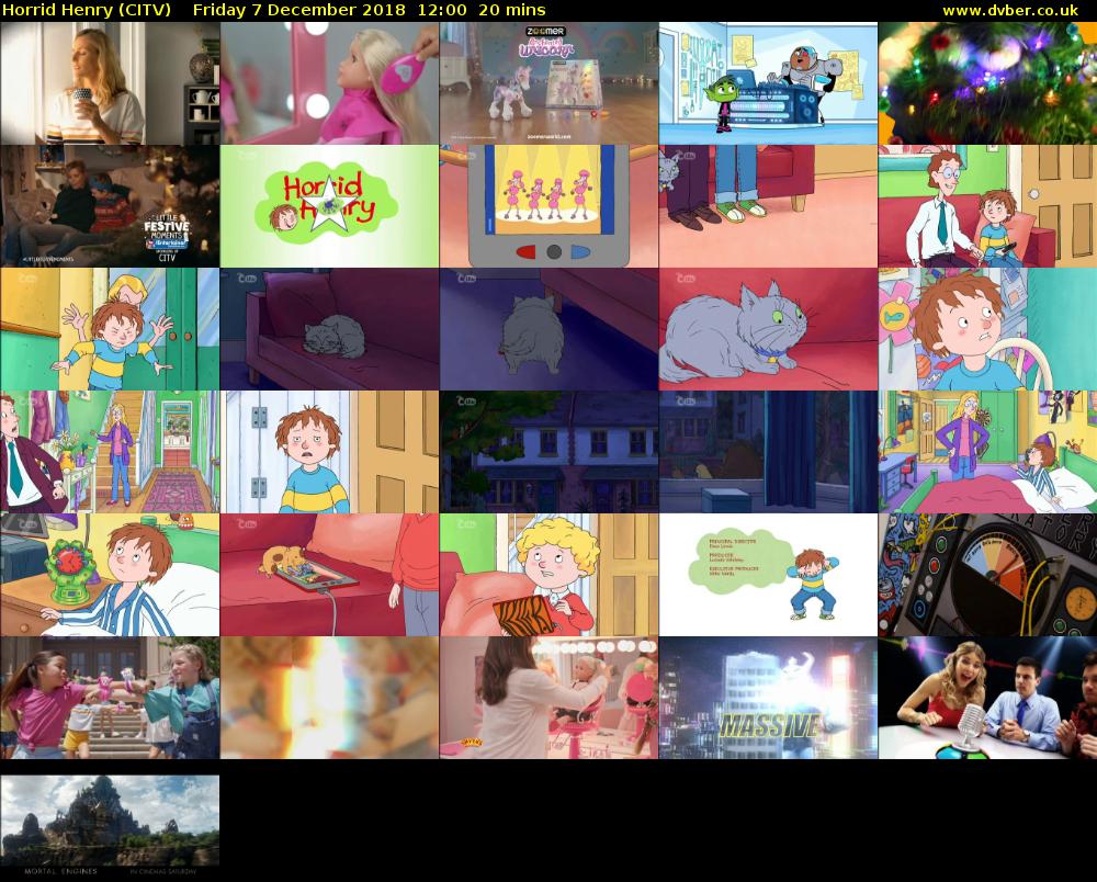 Horrid Henry (CITV) Friday 7 December 2018 12:00 - 12:20