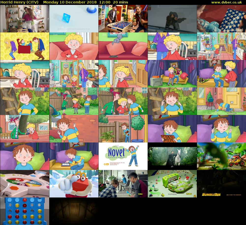 Horrid Henry (CITV) Monday 10 December 2018 12:00 - 12:20
