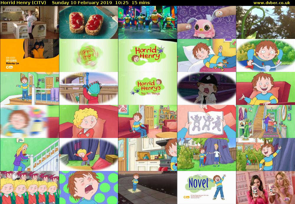 Horrid Henry (CITV) Sunday 10 February 2019 10:25 - 10:40