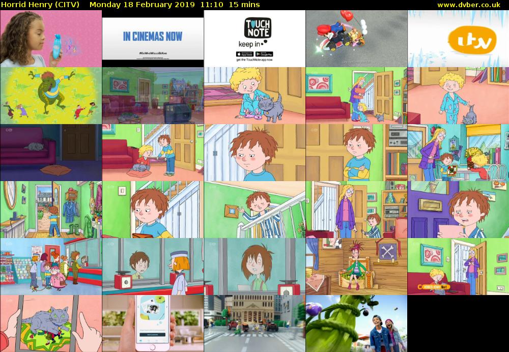 Horrid Henry (CITV) Monday 18 February 2019 11:10 - 11:25