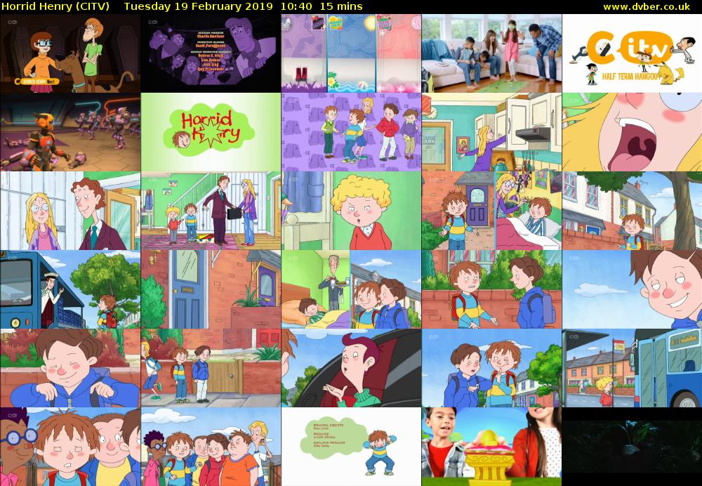 Horrid Henry (CITV) Tuesday 19 February 2019 10:40 - 10:55