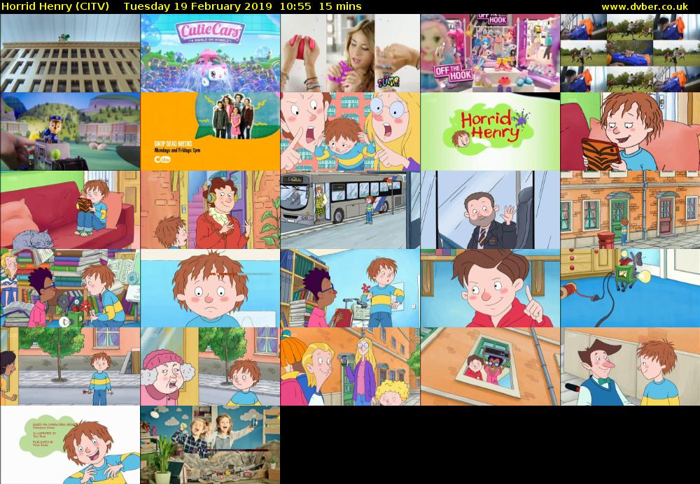Horrid Henry (CITV) Tuesday 19 February 2019 10:55 - 11:10