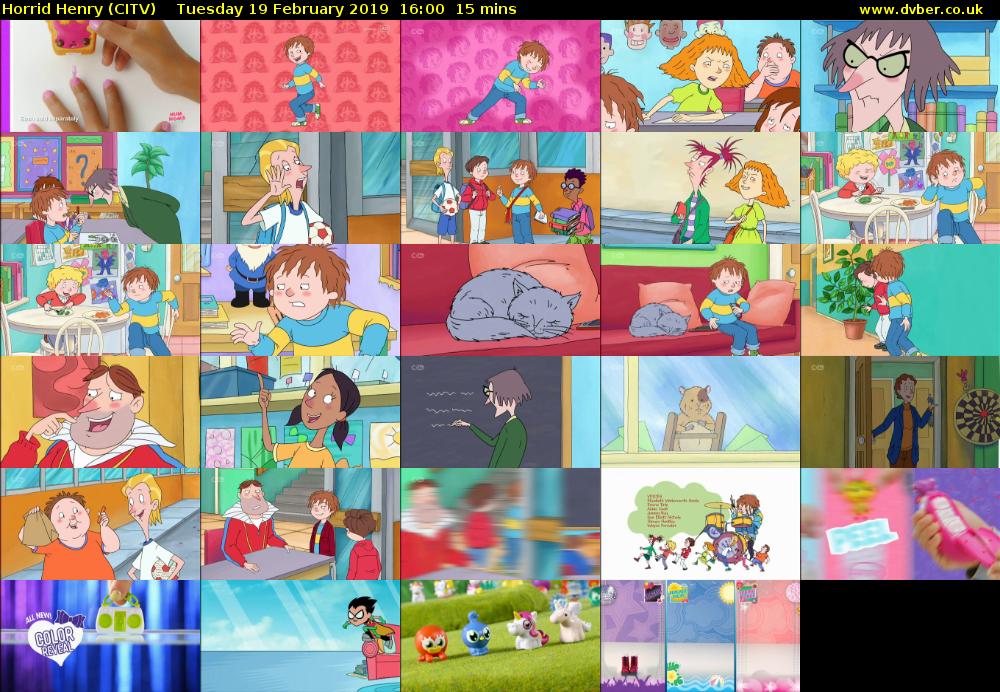 Horrid Henry (CITV) Tuesday 19 February 2019 16:00 - 16:15