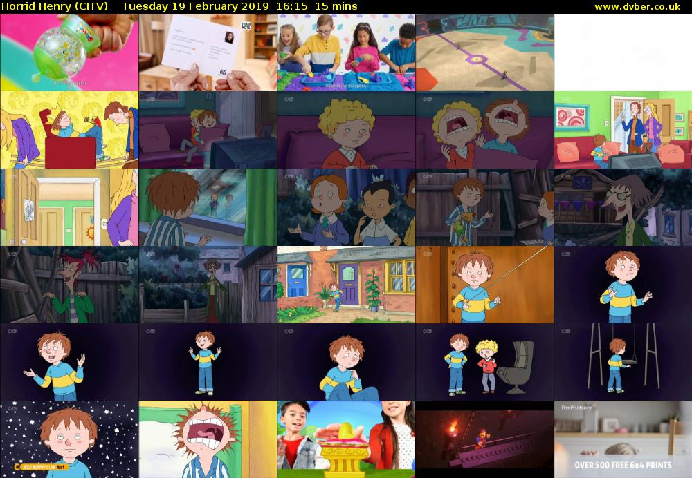Horrid Henry (CITV) Tuesday 19 February 2019 16:15 - 16:30
