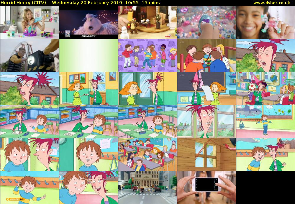 Horrid Henry (CITV) Wednesday 20 February 2019 10:55 - 11:10