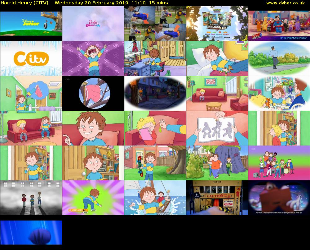 Horrid Henry (CITV) Wednesday 20 February 2019 11:10 - 11:25