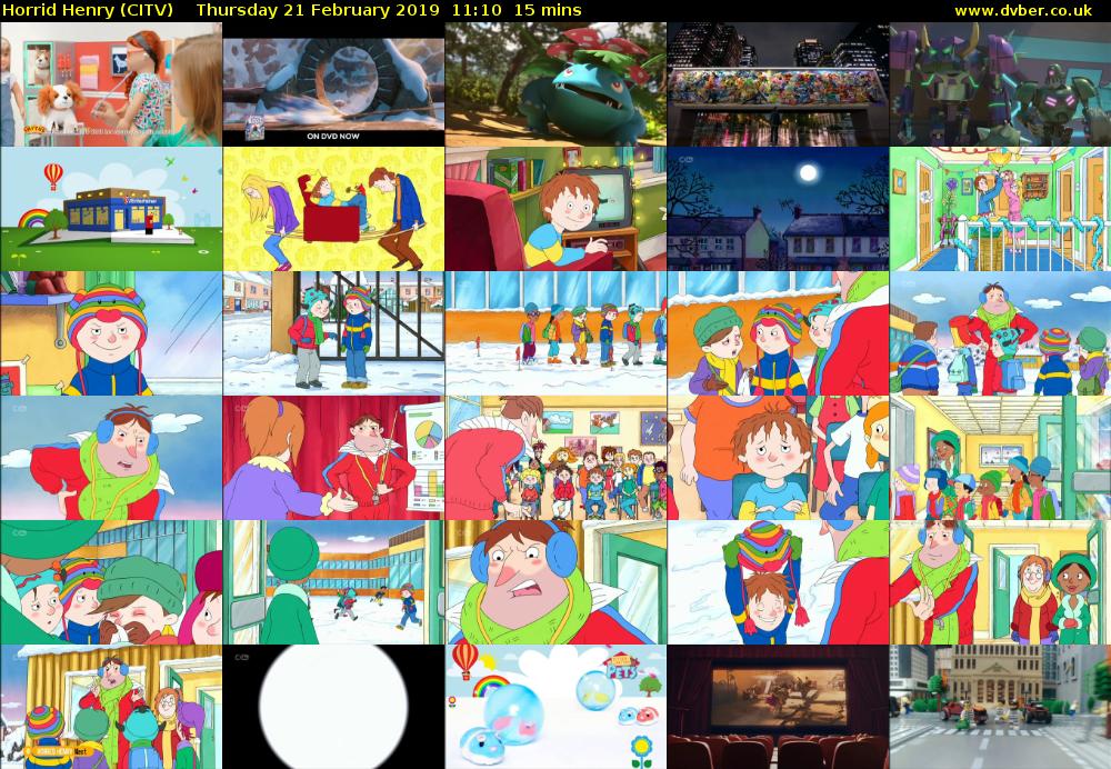Horrid Henry (CITV) Thursday 21 February 2019 11:10 - 11:25