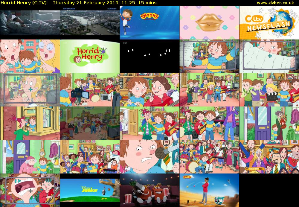 Horrid Henry (CITV) Thursday 21 February 2019 11:25 - 11:40