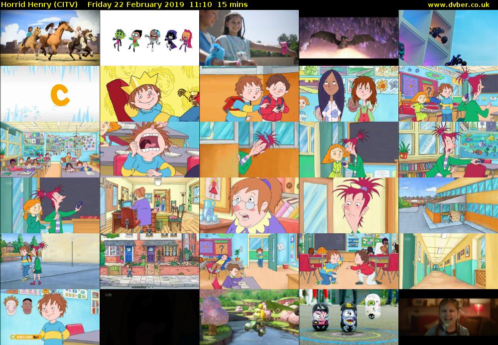 Horrid Henry (CITV) Friday 22 February 2019 11:10 - 11:25