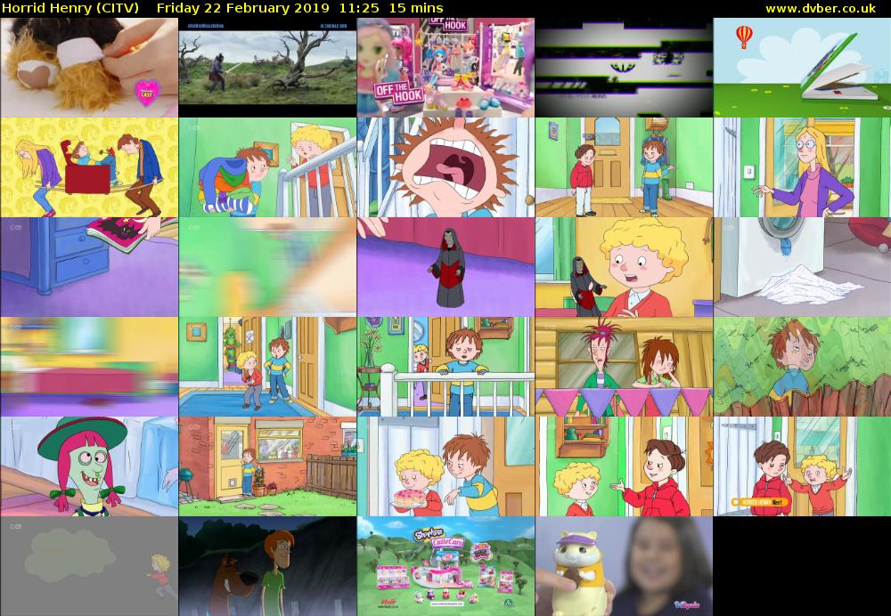 Horrid Henry (CITV) Friday 22 February 2019 11:25 - 11:40