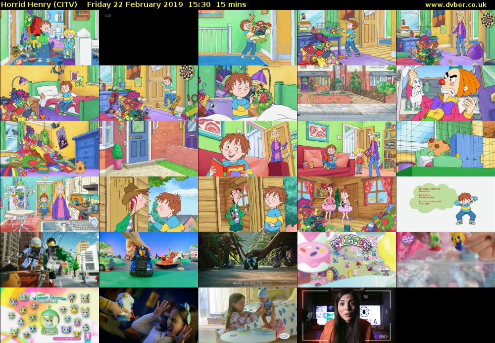 Horrid Henry (CITV) Friday 22 February 2019 15:30 - 15:45