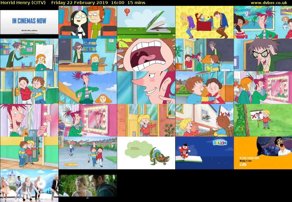 Horrid Henry (CITV) Friday 22 February 2019 16:00 - 16:15