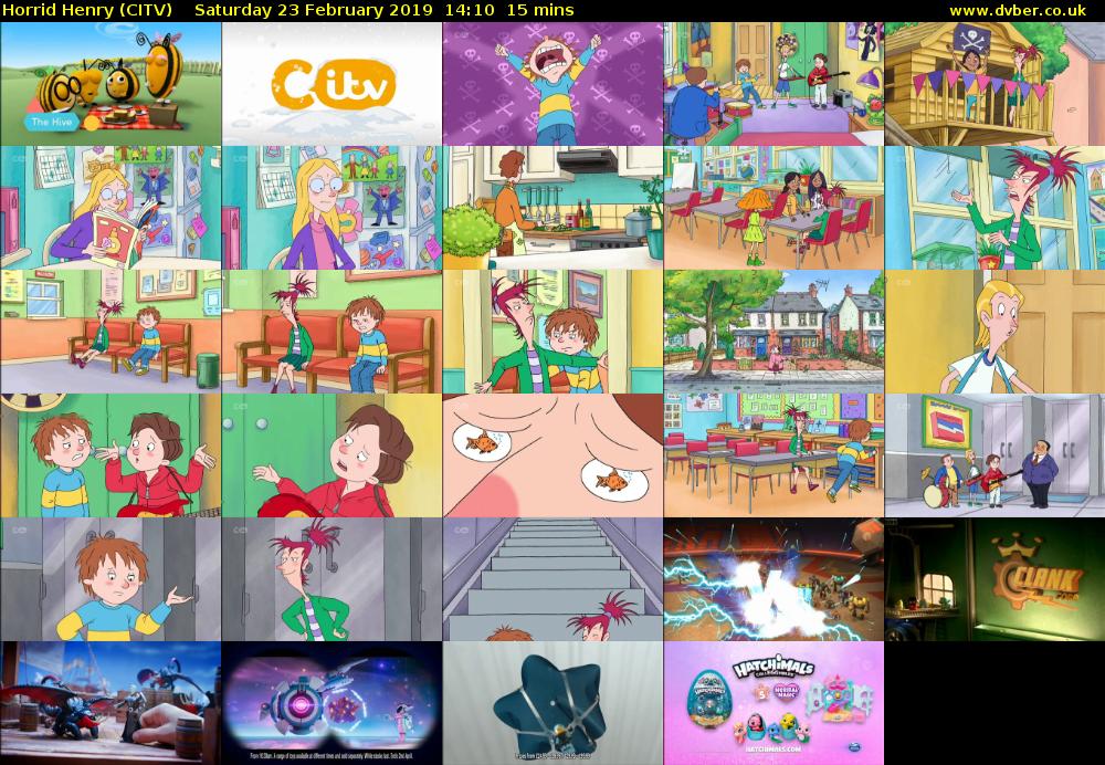 Horrid Henry (CITV) Saturday 23 February 2019 14:10 - 14:25