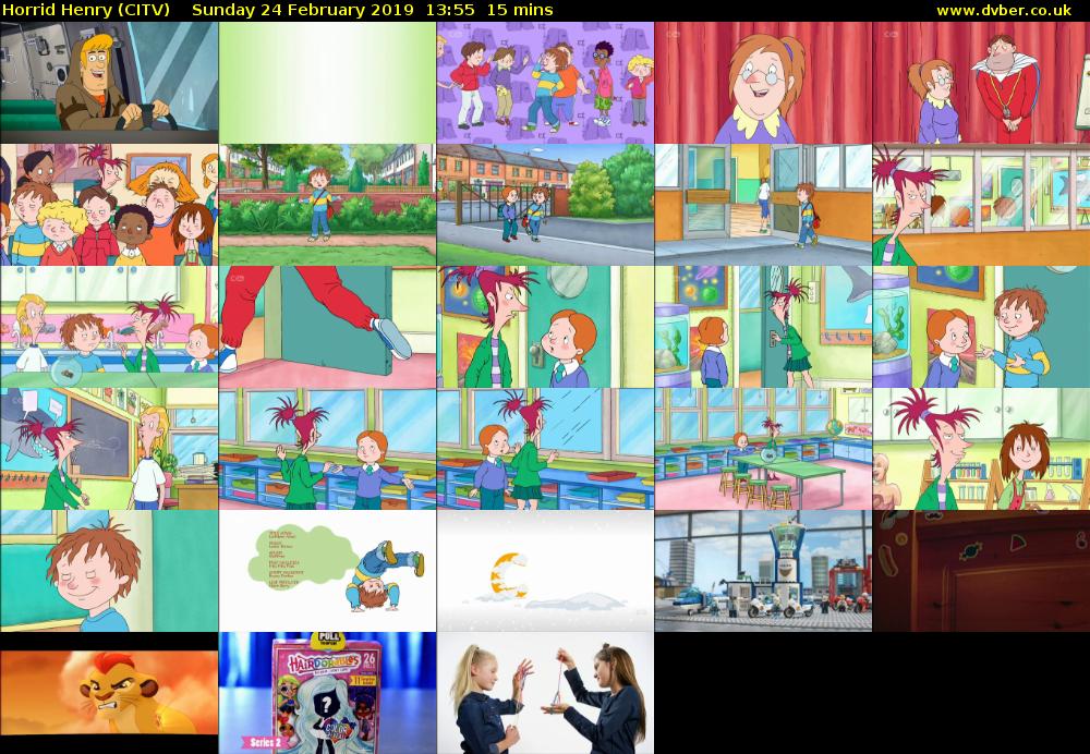 Horrid Henry (CITV) Sunday 24 February 2019 13:55 - 14:10