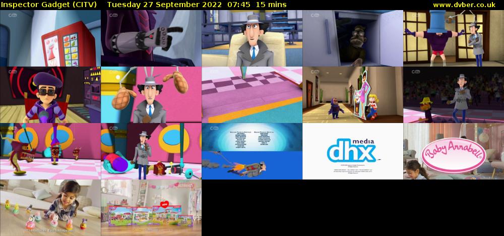 Inspector Gadget (CITV) Tuesday 27 September 2022 07:45 - 08:00