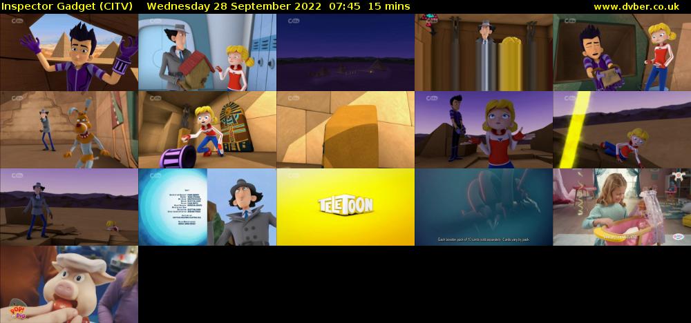 Inspector Gadget (CITV) Wednesday 28 September 2022 07:45 - 08:00